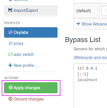 Apply changes